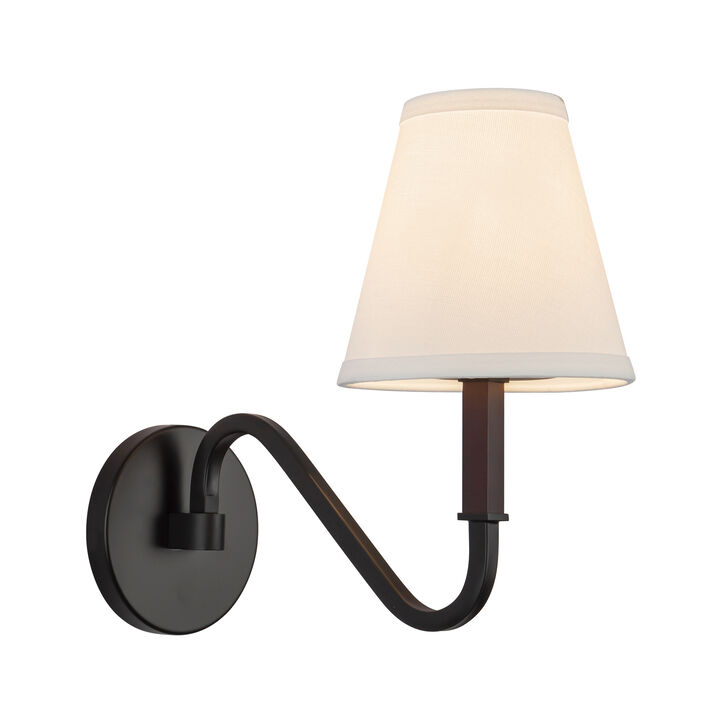 Sloan 12-in Damp-Rated Wall/Vanity Light with Linen Shade