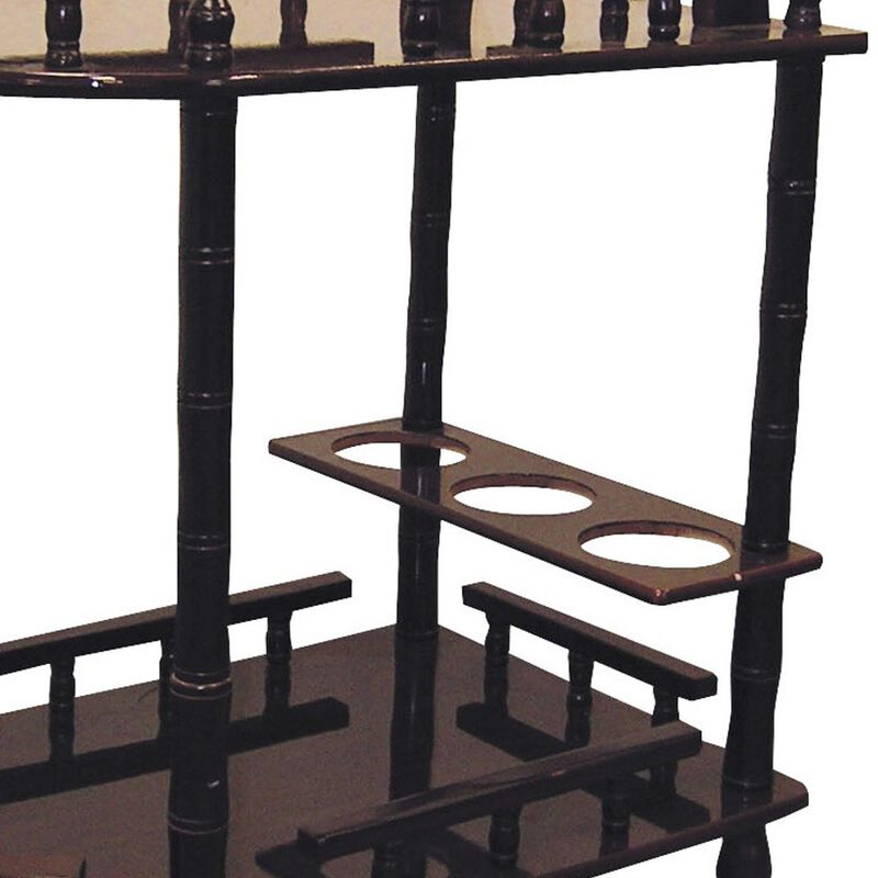 Rolling Bar Cart with Shelves and Wheels for Home or Kitchen Entertaining