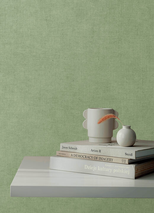 Nuovo Light Green Faux Linen Wallpaper