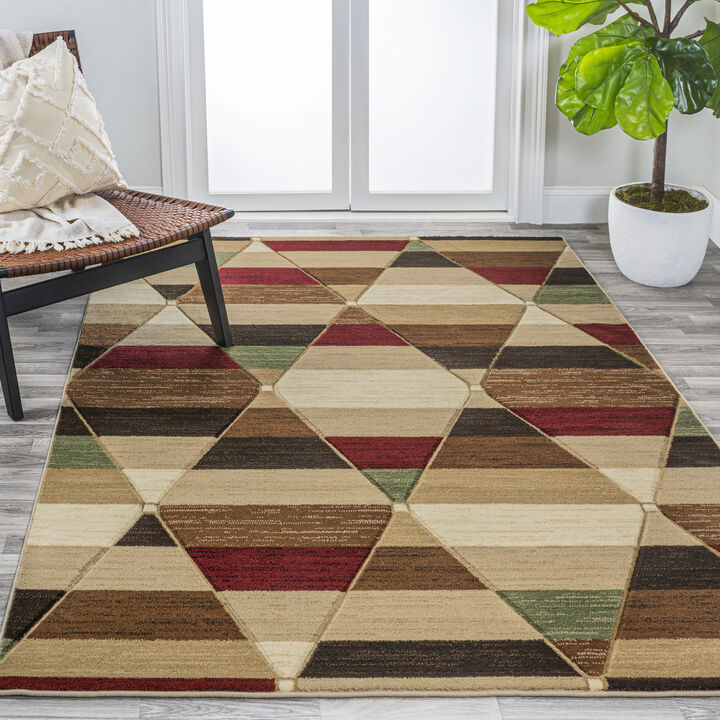 Kehoe Retro Diamonds Geometric Area Rug