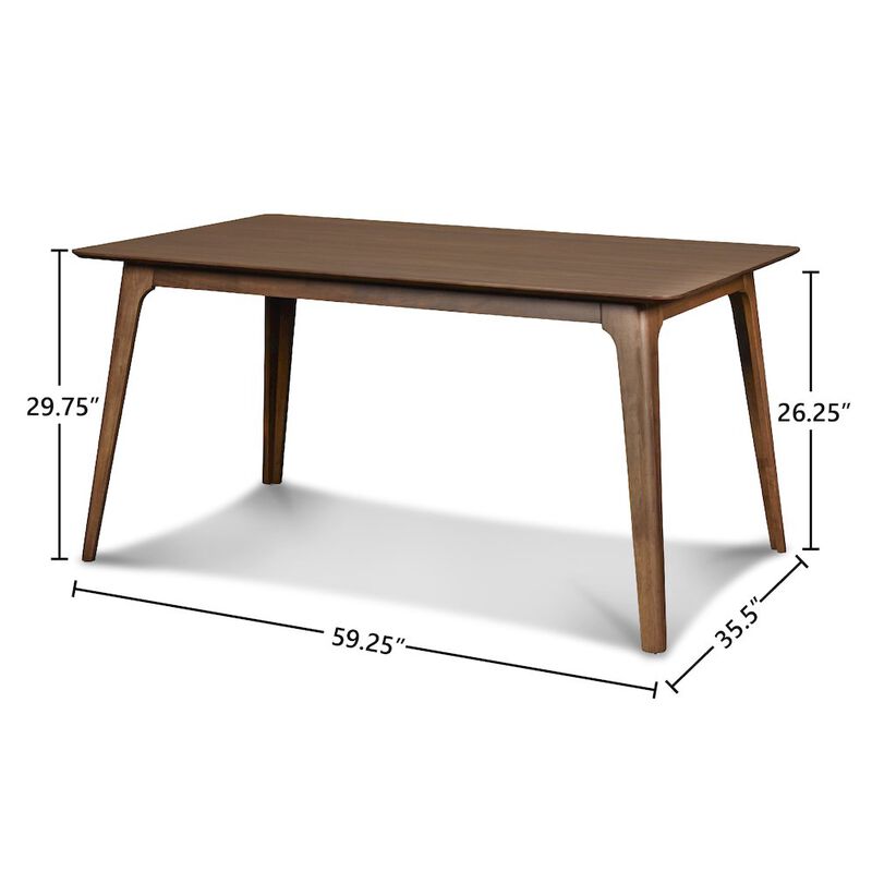 New Classic Furniture Furniture Oscar 59 Solid Wood Retangular Dining Table in Walnut