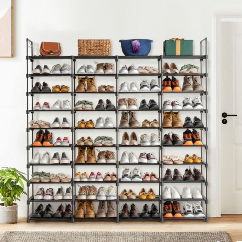 10-Tier Shoe Rack Storage Organizer, Stackable Shoe Cabinet for Entryway, Holds 80 Pairs of Shoes