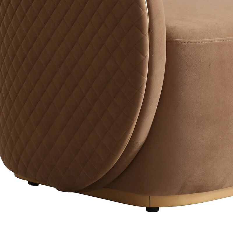 Michael Amini Ariana Velvet Accent Chair - Caramel/Gold