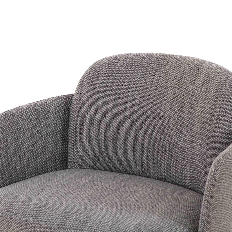 Solange Grey Textured Weave Swivel Chair image number 4