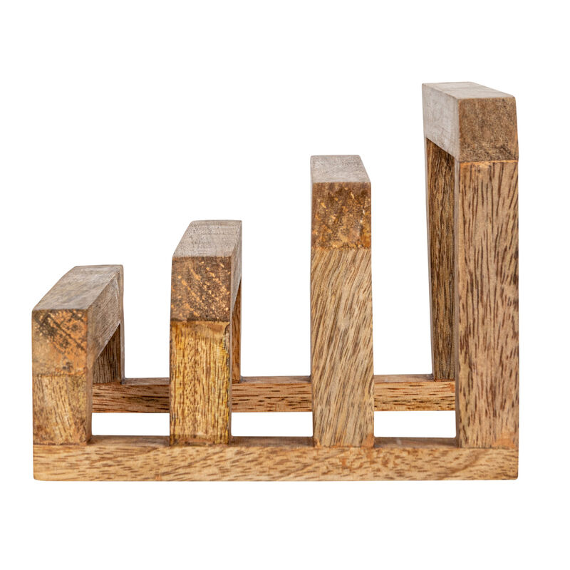 6 Inches Mango Wood Cutting Board Stand with 3 Sections for Kitchen, Natural image number 5