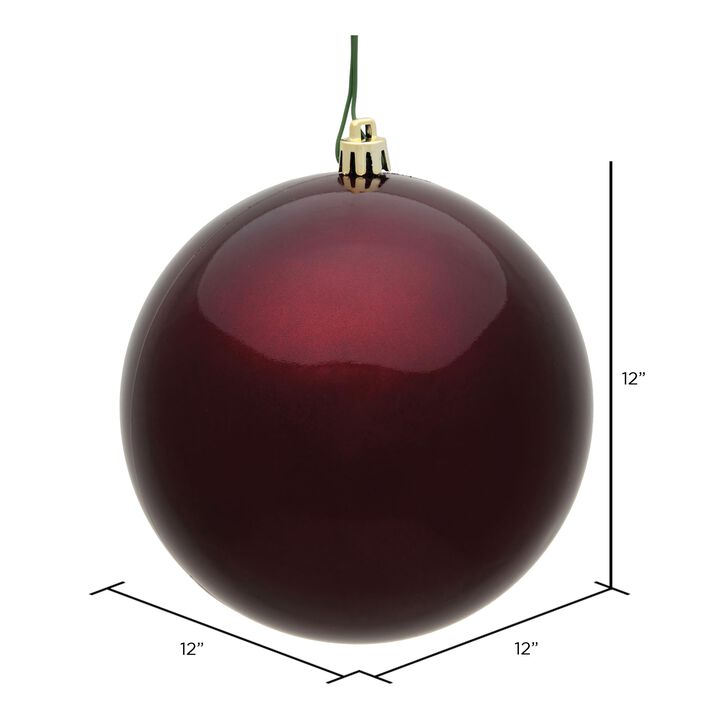 Vickerman 12" Burgundy Candy Ball Ornament.