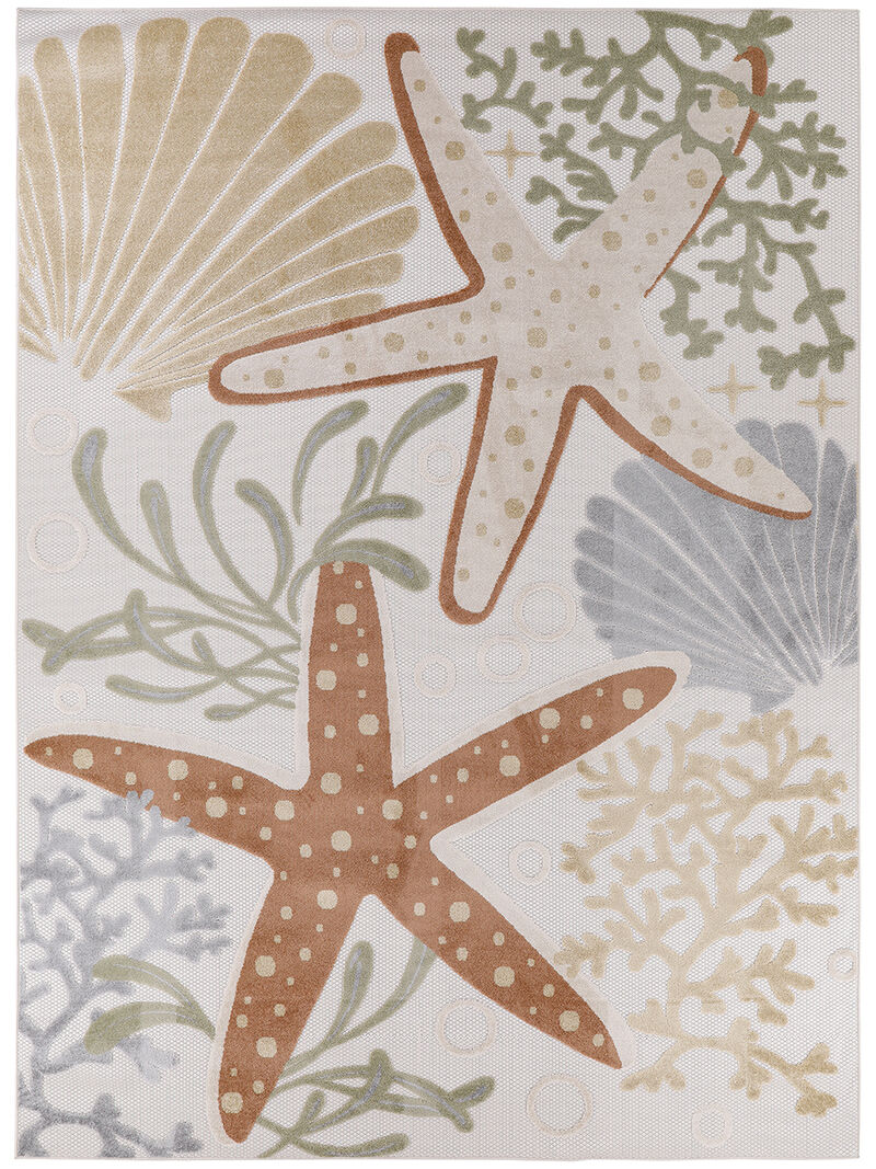 Aloha ALH24 Ivory/Multicolor 9' x 12' Rug