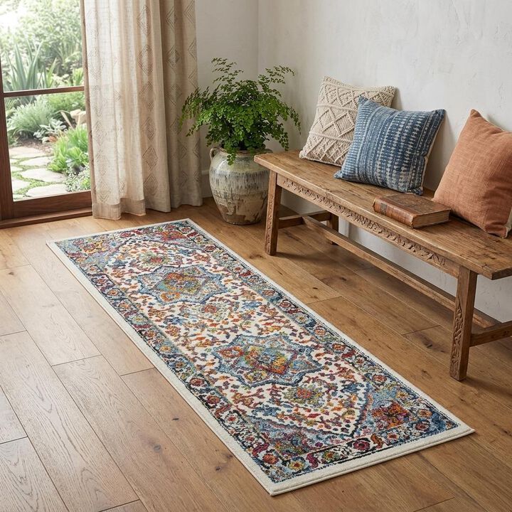 HomeRoots Medallion Runner Rug