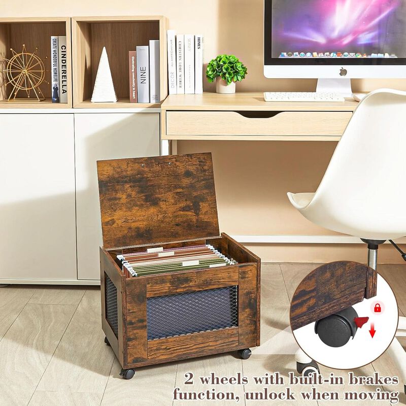 ShipItFurniture Rolling File Cabinet with Hanging Folders for Mobile Office image number 3