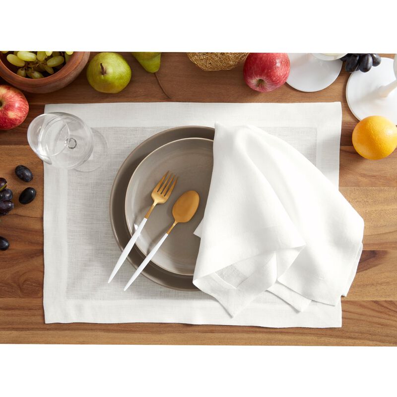 Solino Home 100% Pure Linen Dinner Napkins 22 x 22 Inch Set of 4 - Sonoma