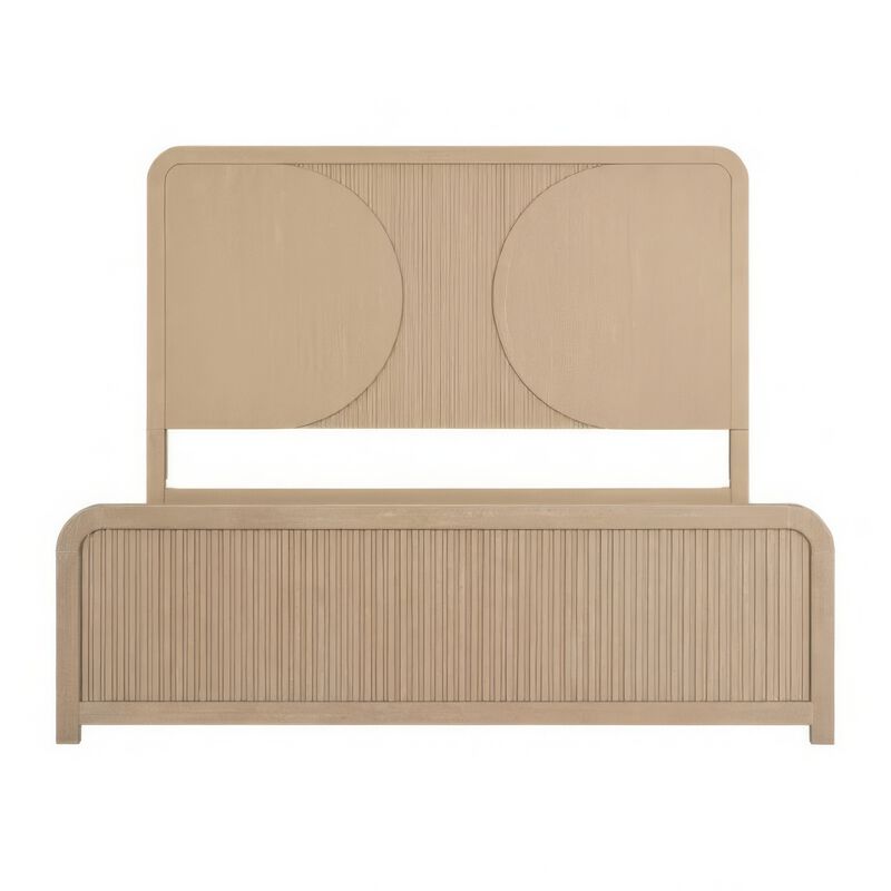 Queen Bedroom Set, Natural Brown Wood, 2 Piece Set with Nightstand image number 3