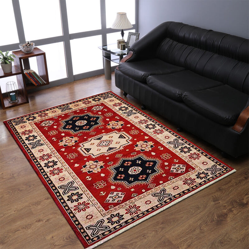 RUGSOTIC CARPETS HAND KNOTTED WOOL & SILK ECO-FRIENDLY ORIENTAL AREA RUGS  - Rectangle Shape, Classic Oriental Traditional , Low Pile Handmade Area Rugs (AF0104) image number 1