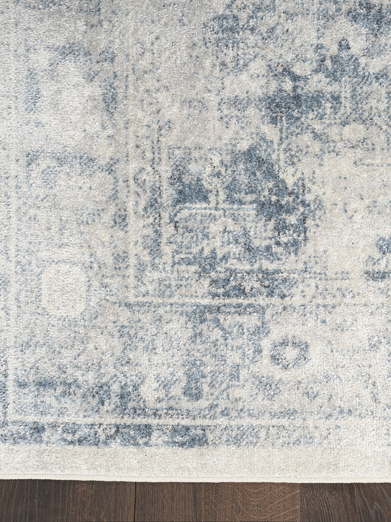 Astra Machine Washable ASW11 Blue/Ivory 6'7" x 9' Rug