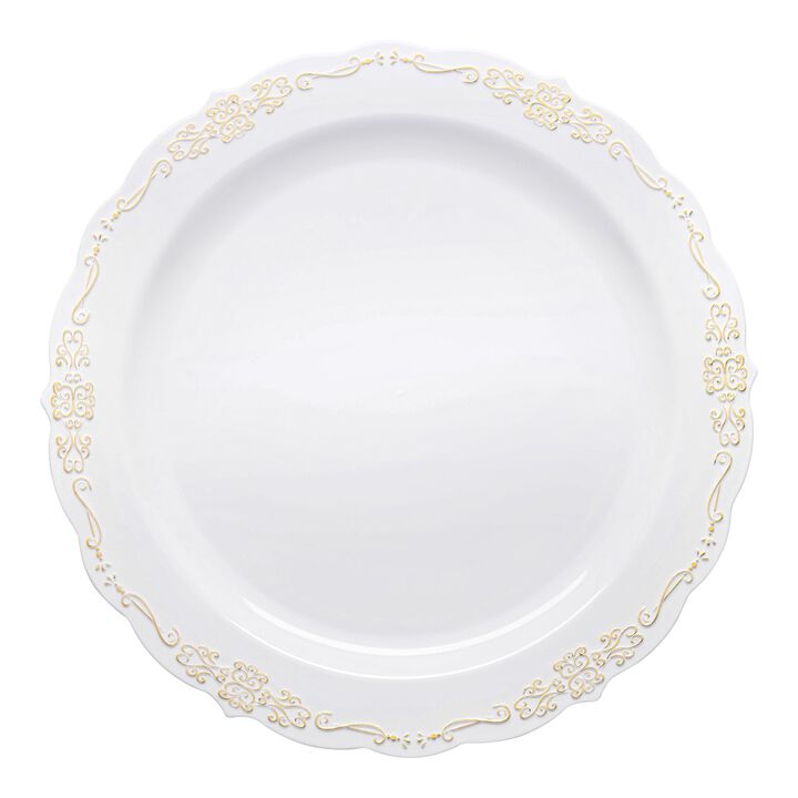 7.5" Vintage Rim Round Plastic Salad Plates (120 Plates)