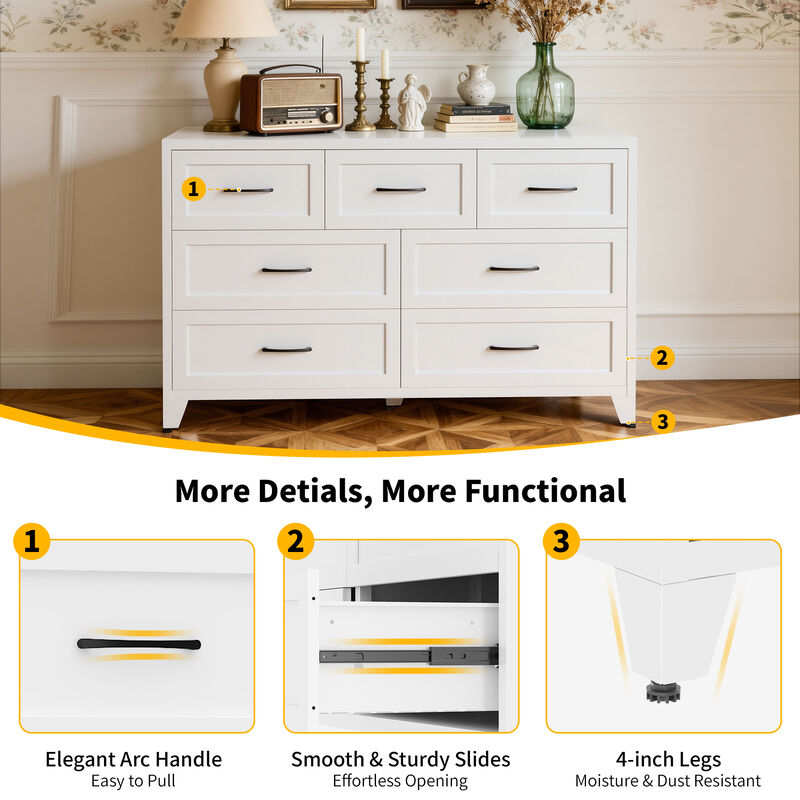 Pelkan 7-Drawer Metal Dresser image number 5