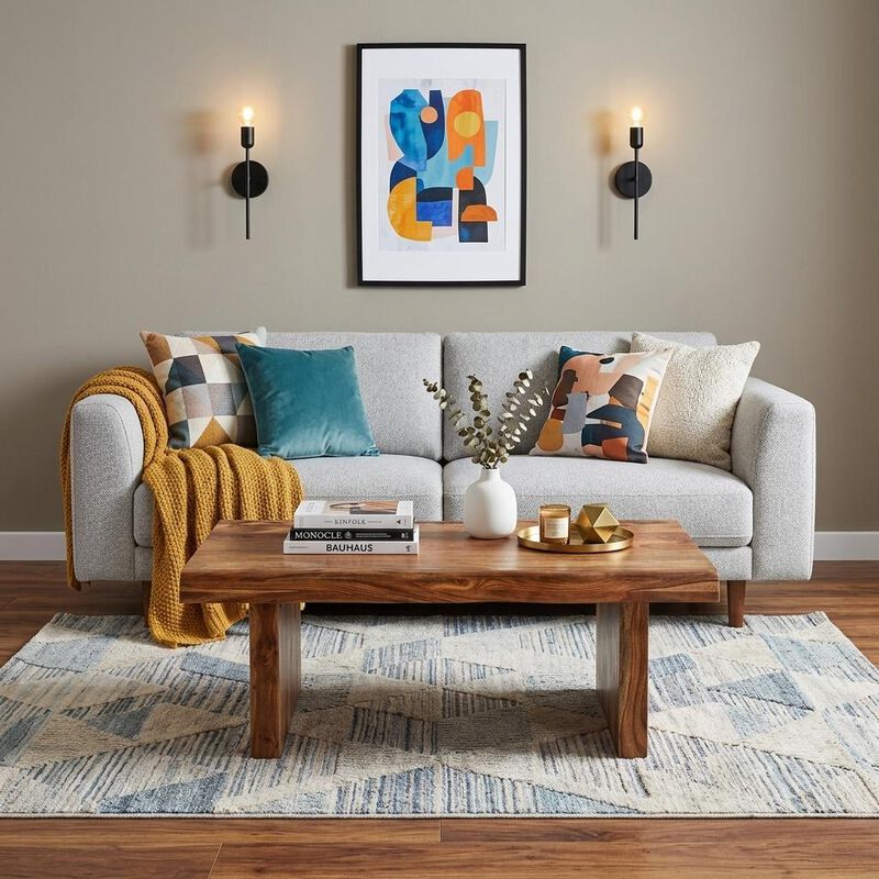 HomeRoots 51" Brown Solid Wood Live Edge Coffee Table image number 1