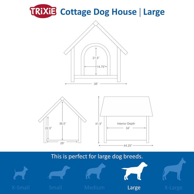 Weatherproof Outdoor Wooden Dog House Raised Floor for Dogs image number 3
