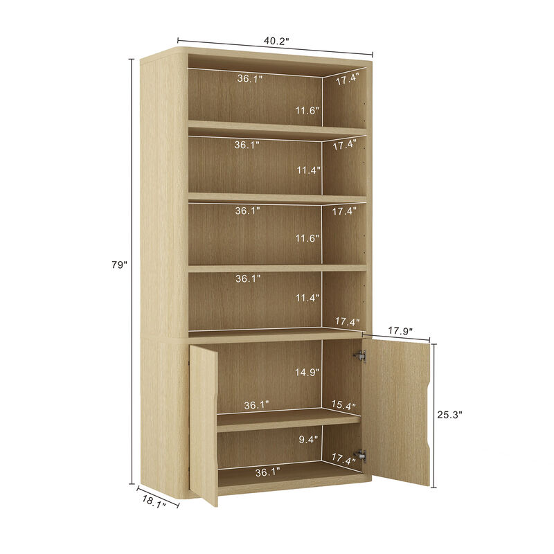Rivington Neutral Bookcase Cabinet (Set of 3)