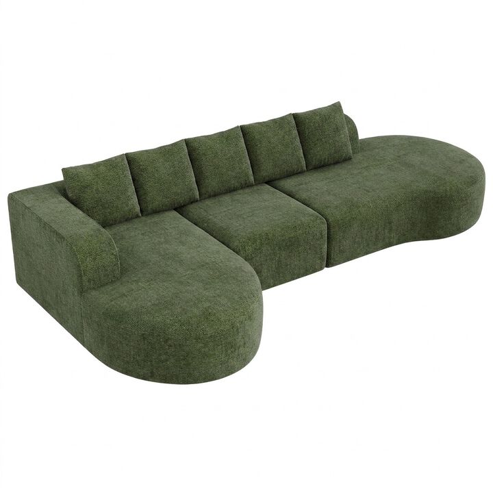 Vipbear 144 Inch Oversized Modular Sectional Sofa, Deep Seat 5-Seater Chenille Boneless Cloud Couch