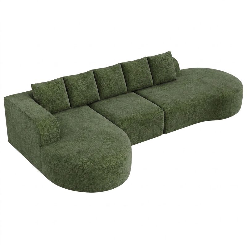 Vipbear 144 Inch Oversized Modular Sectional Sofa, Deep Seat 5-Seater Chenille Boneless Cloud Couch image number 0