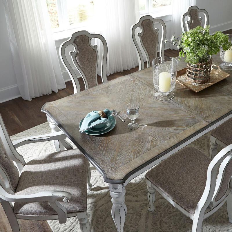 Liberty Furniture Magnolia Manor Rectangular Leg Table in Weathered Bisque image number 4