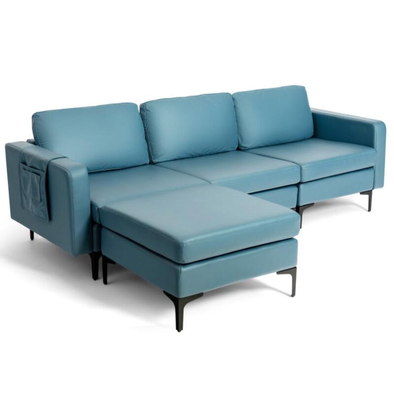 Hivvago Modular L-shaped Sectional Sofa with Reversible Chaise and 2 USB Ports