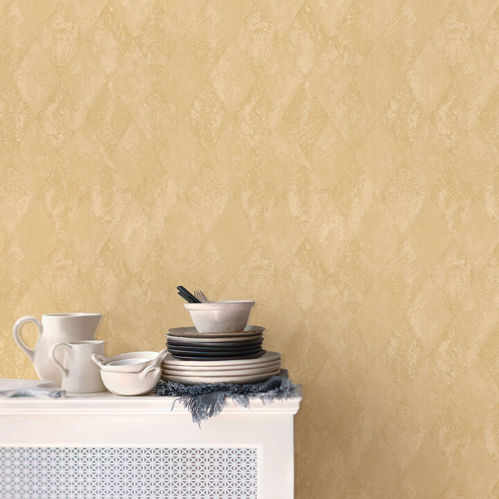 Ambiance Harlequin Texture Gold Wallpaper G67789