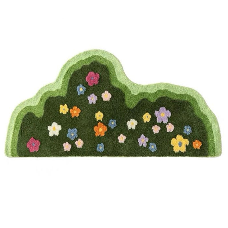 Lany Space 2.5'x5' Runner Rug, Washable Non-Slip Rug, Floral Irregular Rug for Living Room image number 0