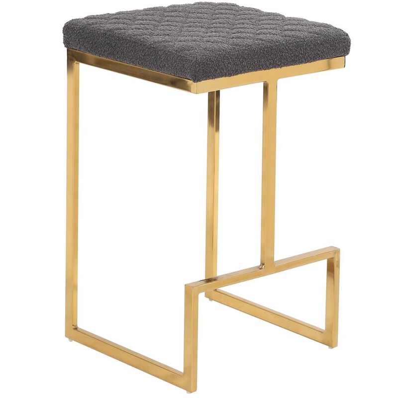 Ashcroft Furniture Co Joel Mid Century Modern Luxury Upholstered Stool