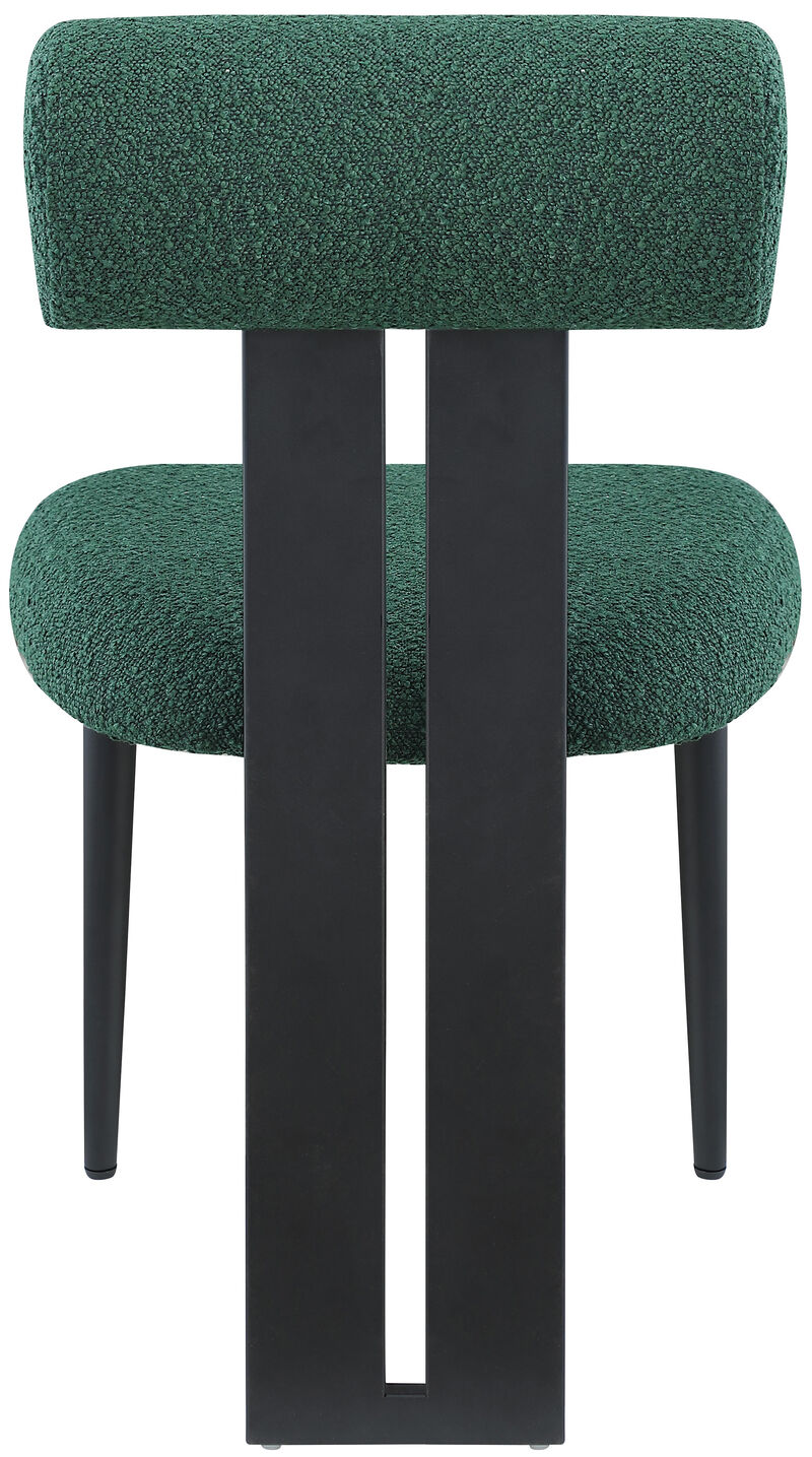 Meridian Furniture Dario Green Boucle Fabric Dining Chair, Set of 2