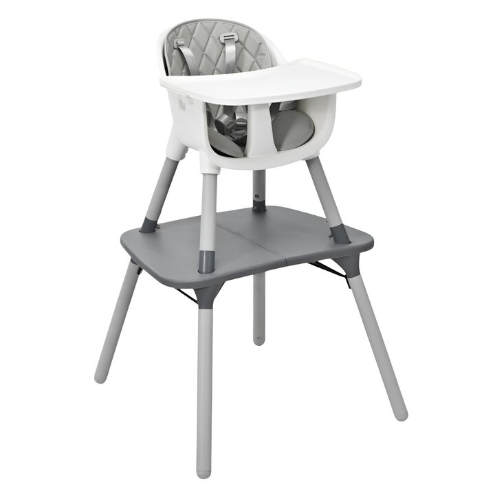 4-in-1 Kids Table Chair Set Convertible with Comfortable PU Cushion