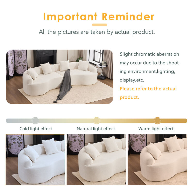 Merax Curved Boneless Sofa Couches Sleeper for Living Room