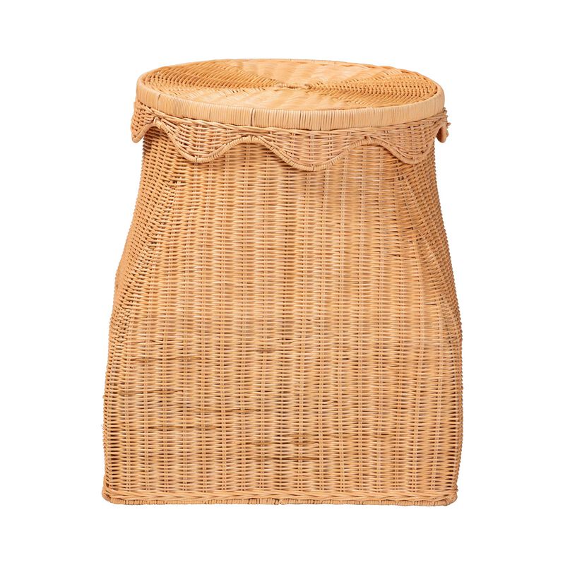 bali & pari Ada Natural Rattan Laundry Hamper - Handwoven Wicker Storage Basket for Laundry Room, Bathroom, or Bedroom Organization image number 1