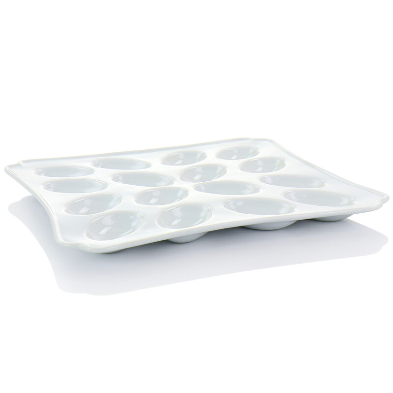 Martha Stewart 12 Inch Ceramic Deviled Eggs Serving Platter in White