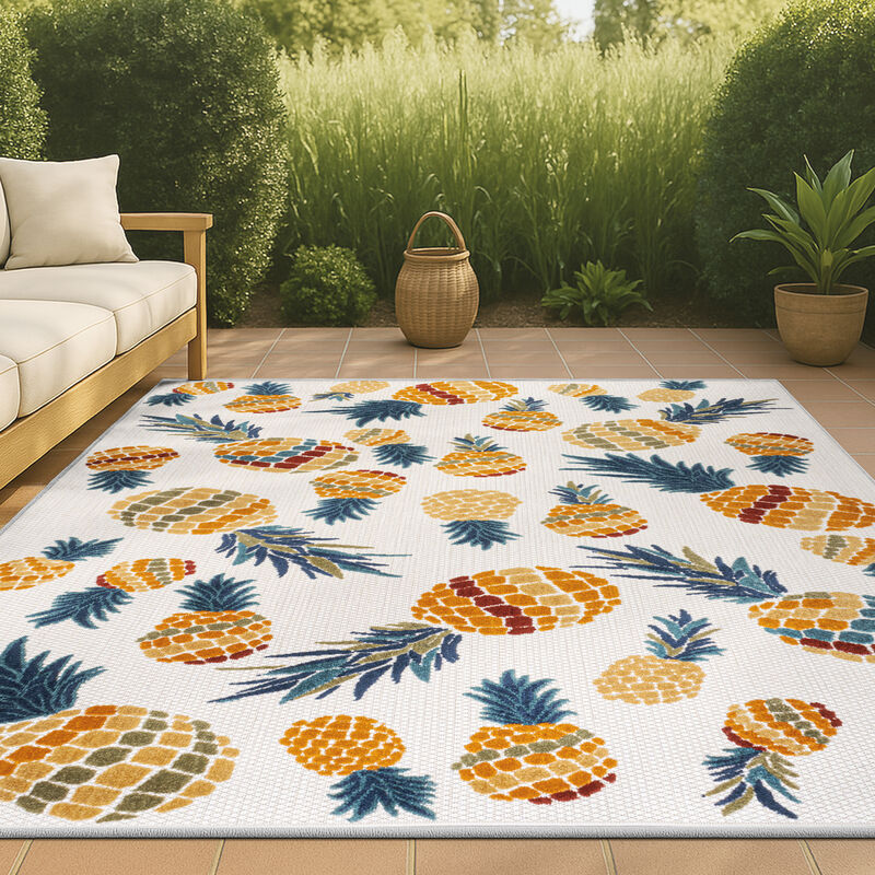 Ananas Bold Pineapple High-Low Indoor/Outdoor Area Rug