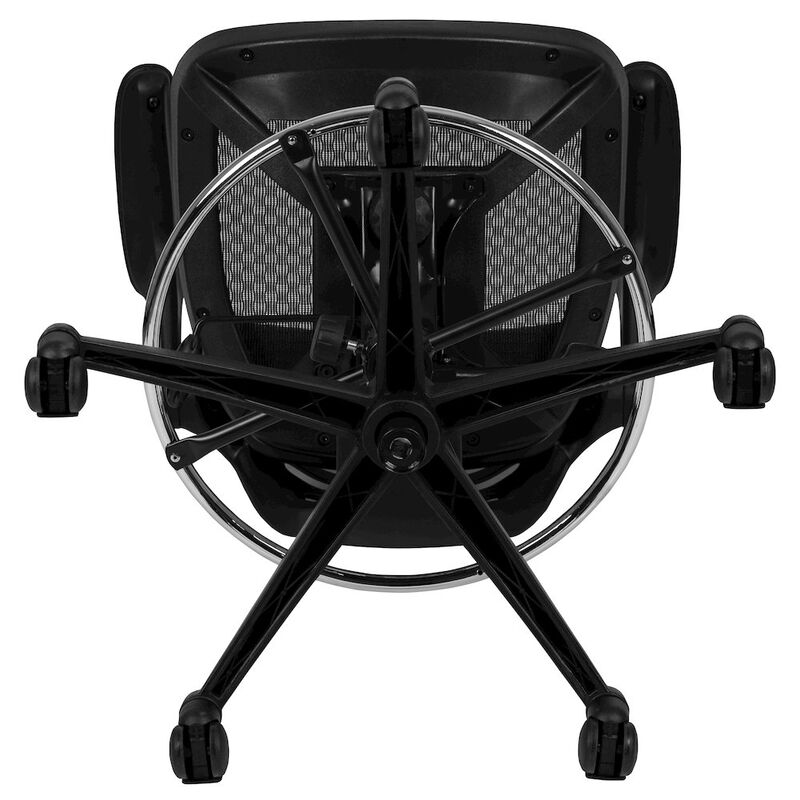 Flash Furniture Mid-Back Transparent Black Mesh Drafting Chair with Black Frame and Flip-Up Arms image number 7