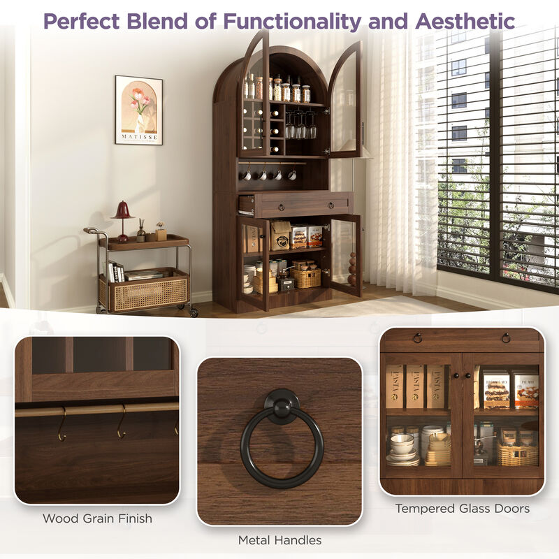 Bunnas Tall Arched Bar Cabinet image number 4