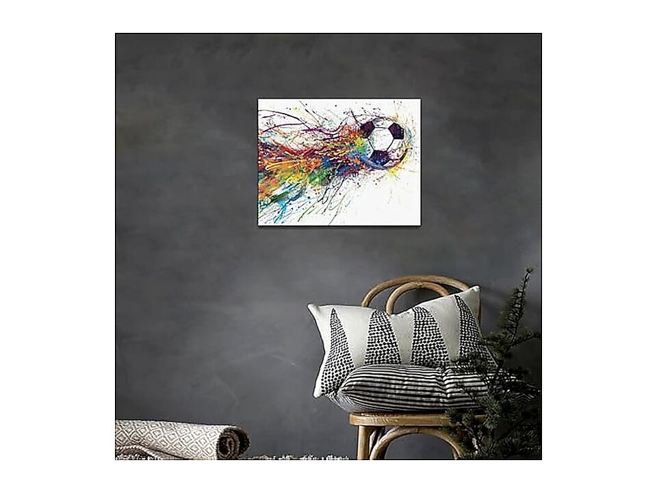 Banksy Soccer Wall Art Sport Street Graffiti Colorful Sports Decor Canvas Gym