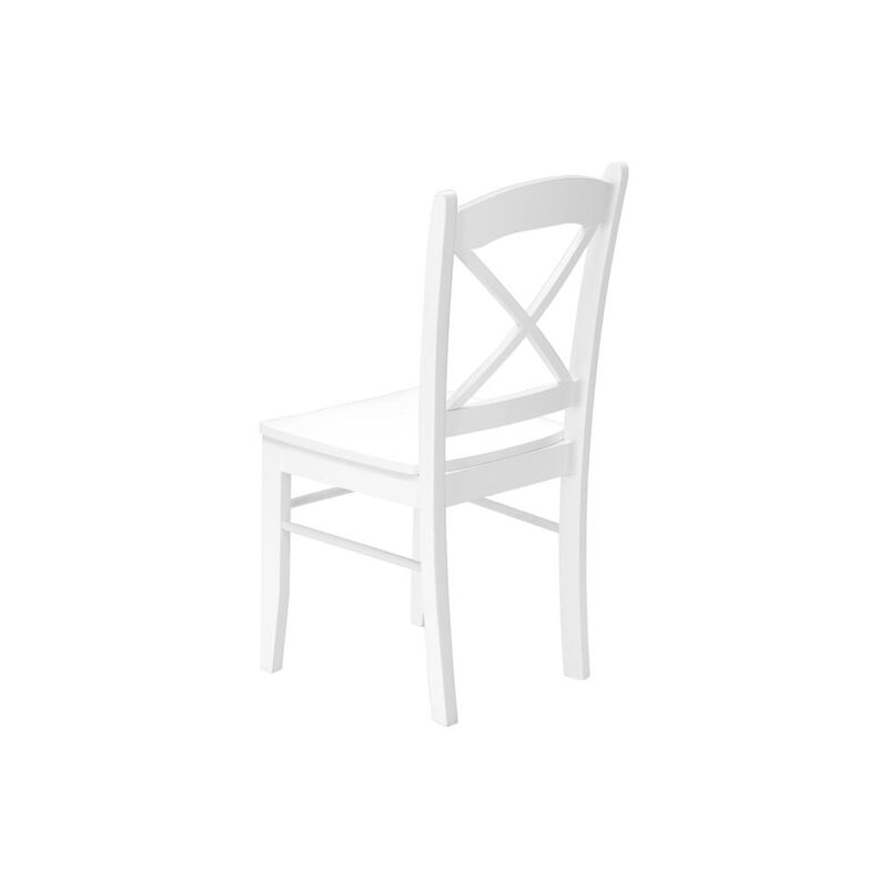 Dining Chair, Set Of 2, Side, Kitchen, Dining Room, White, Wood Legs