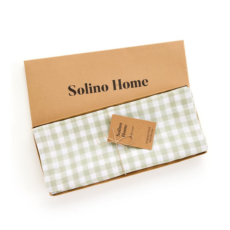 Linen Table Runner - Gingham Check image number 5