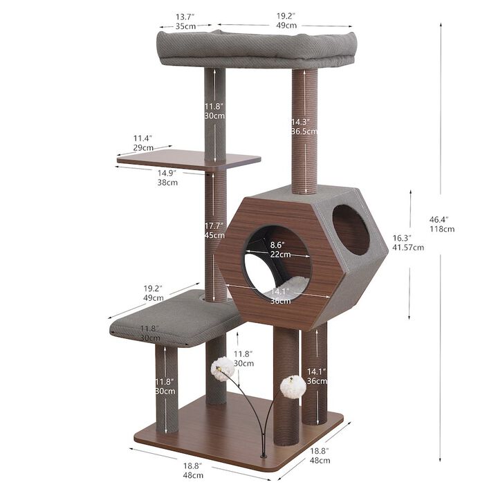 Petpals Wagon 2.0 5-level cat tower, Brown