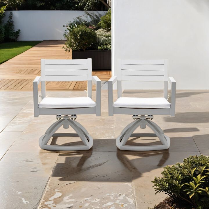 MONDAWE 2 Pieces Outdoor Patio Aluminum Swivel Rocker Chairs with Outdoor-grade Sunbrella Fabric Cushions,Grayish