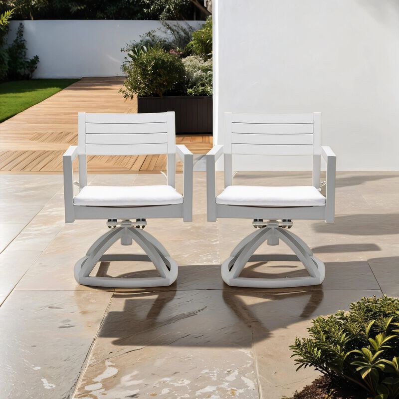 MONDAWE 2 Pieces Outdoor Patio Aluminum Swivel Rocker Chairs with Outdoor-grade Sunbrella Fabric Cushions,Grayish image number 1