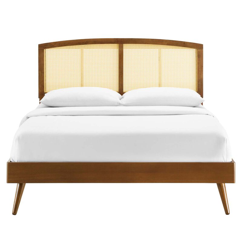 Modway - Sierra Cane and Wood King Platform Bed with Splayed Legs image number 4