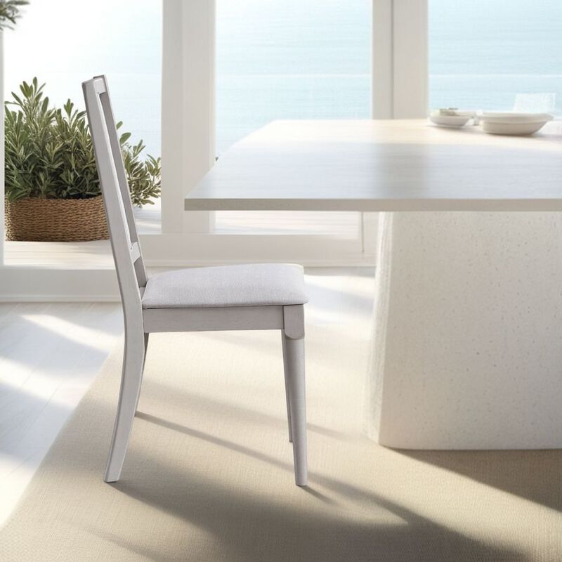 Mori Dining Side Chair Set of 2, Cutout Back, Linen Seat, Natural Gray