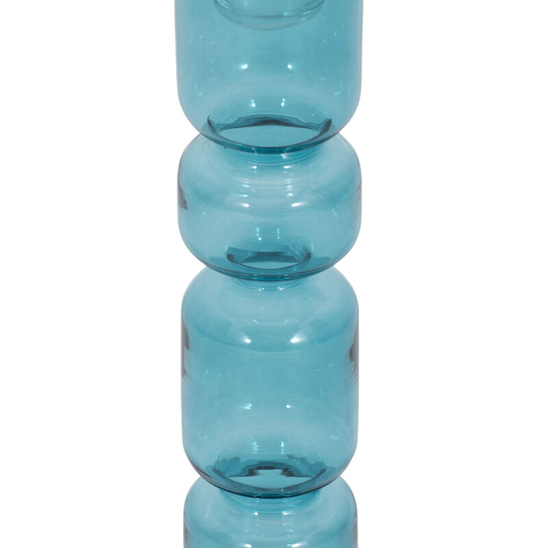 10" Mixed Bubble Taper Candleholder, Blue image number 3