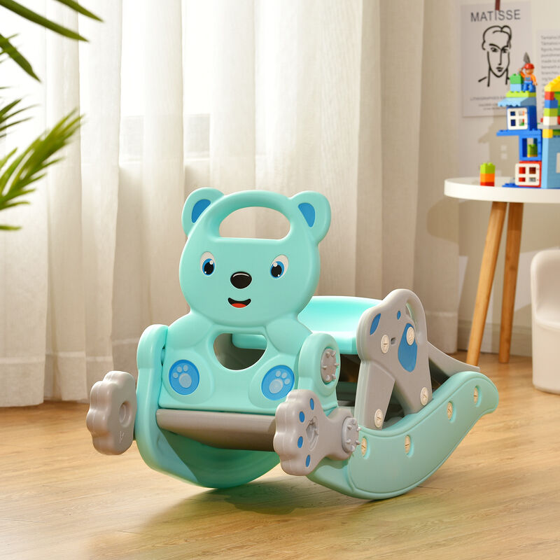 Toddler 4-in-1 Rocking Horse Slide Playset with Hoop image number 6