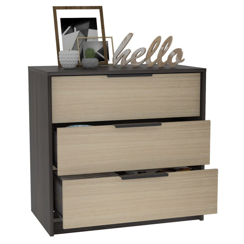 3 Drawers Dresser Maryland, Bedroom, Black / Pine