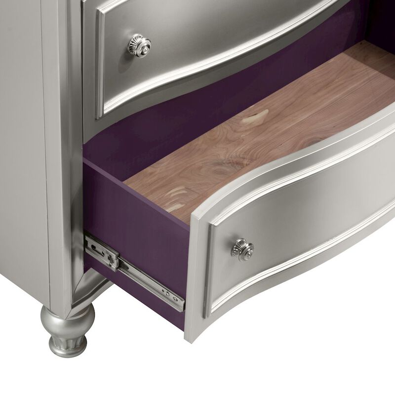 New Classic Furniture Reflections Wood 5-Drawer Chest, Silver