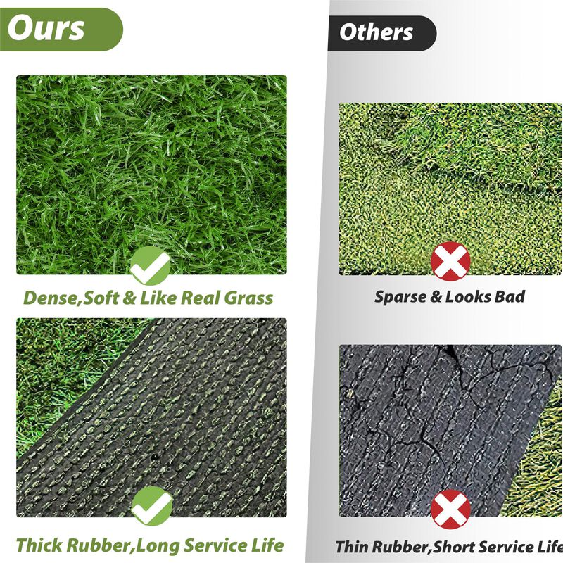 FUFU&GAGA Artificial Turf Grass Mat - 13-ft L x 7-ft W, Perfect for Garden and Patio,Light Green image number 8